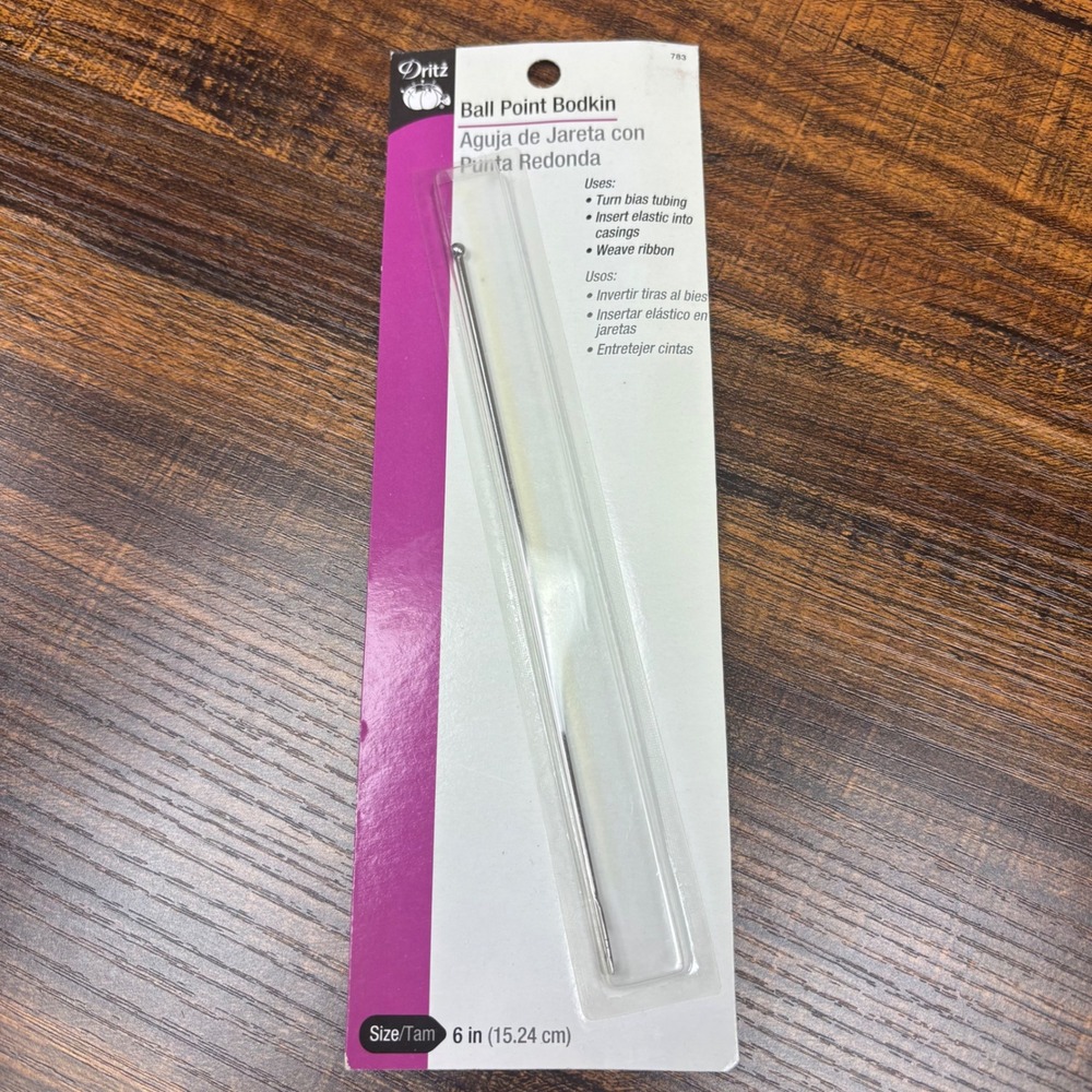 Dritz Ball Point Bodkin 6 Inch Metal Sewing Tool for Elastic‎ Ribbon Tubing 783
